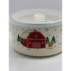 Pioneer Woman Holiday Barn Ceramic Serving Bowl Set